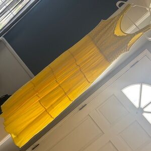 Yellow Crochet Bodice Maxi Dress - Brand Unknown